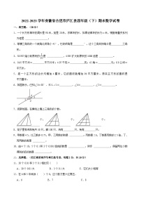 安徽省合肥市庐江县2022-2023学年四年级下学期期末达标测试数学试卷