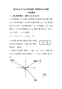 陕西省渭南市富平县2023-2024学年六年级上学期期末数学试题