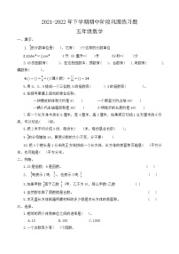 河南省许昌市长葛市2021-2022学年五年级下学期期中数学试题