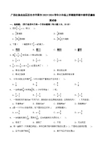广西壮族自治区百色市平果市2023-2024学年六年级上学期数学期中教学质量检测试卷