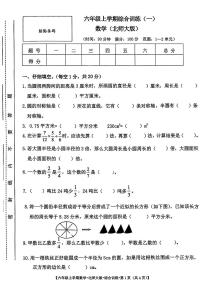 甘肃省临夏回族自治州永靖县多校2024-2025学年六年级上学期第一次月考数学试题