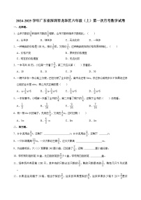 2024-2025学年广东省深圳市龙华区六年级（上）第一次月考数学试卷