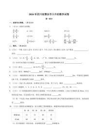 [数学]2024年四川省雅安市小升初真题试卷(带答案)人教版
