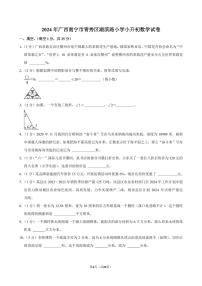 2024年广西南宁市青秀区湖滨路小学小升初真题数学试卷