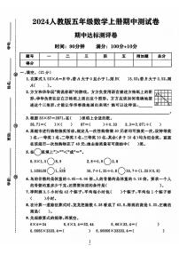 河北省沧州市2024-2025学年五年级上学期期中数学试卷