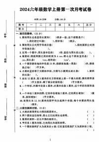 河北省邢台市2024-2025学年六年级上学期第一次月考数学试题