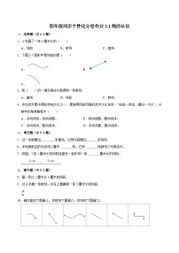 数学四年级上册1 线的认识课后复习题