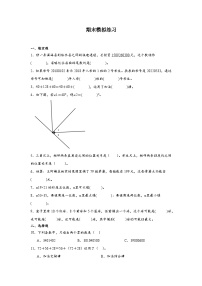 期末模拟练习（试题）-2024-2025学年四年级上册数学西师大版