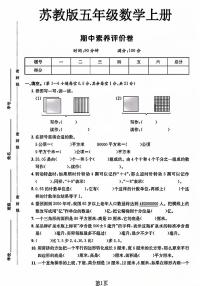 江苏省常州市新北区2023-2024学年五年级上学期期中素养评价数学试卷