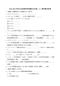 山东省菏泽市定陶区2023-2024学年五年级上学期期中数学试卷