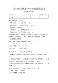 期中复习卷（1-3单元）（试题）-2024-2025学年三年级上册数学苏教版