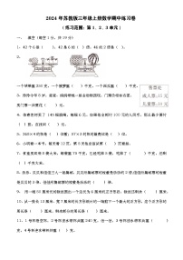 期中练习卷（试题）-2024-2025学年苏教版三年级上册数学