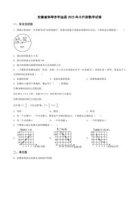 安徽省芜湖市2023年小升初数学试卷 _学生用卷(答案含解析)