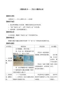 小学数学青岛版（2024）四年级上册一 大数知多少——万以上数的认识教学设计