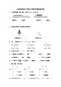 期中模拟测试卷（试题）-2024-2025学年二年级上册数学人教版