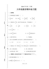 广东省广州市白云区2024-2025学年六年级上学期期中数学试题