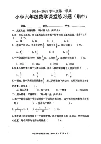 广东省茂名市茂南区2024-2025学年六年级上学期期中考试数学题