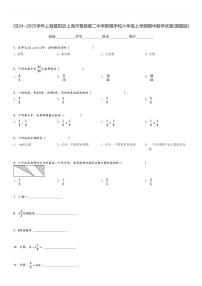 2024～2025学年上海普陀区上海市曹杨第二中学附属学校六年级上学期期中数学试卷[原题+解析版]