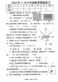 河南省南阳市宛城区2024-2025学年六年级上学期11月期中数学试题