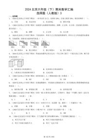 2024北京六年级（下）期末真题数学汇编：选择题（人教版）3