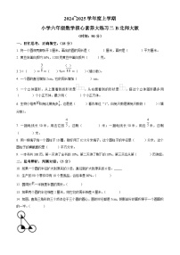 2024-2025学年陕西省西安市雁塔区部分学校北师大版六年级上册期中核心素养大练习数学试卷