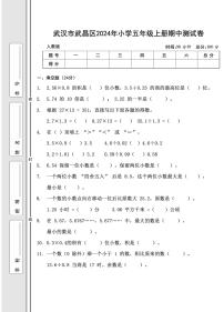 湖北省武汉市武昌区2024-2025学年五年级上学期期中数学测试卷