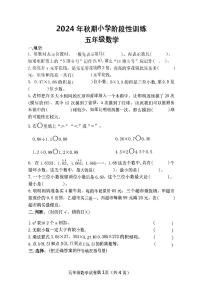 河南省南阳市镇平县2024-2025学年五年级上学期期中考试数学试题