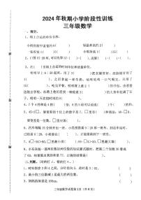 河南省南阳市镇平县2024-2025学年三年级上学期期中数学试卷