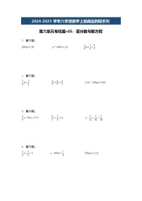 第六单元专练篇·05：百分数与解方程-2024-2025学年六年级数学上册典型例题系列（原卷版+解析版）人教版