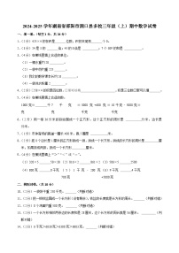 湖南省邵阳市洞口县多校2024-2025学年三年级（上）期中数学试卷