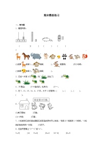 期末模拟练习（试题）-2024-2025学年冀教版（2024）一年级上册数学