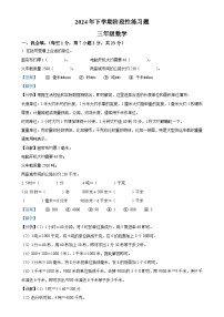 2024-2025学年湖南省岳阳市人教版三年级上册期中考试数学试卷（解析版）-A4