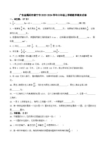 广东省揭阳市普宁市2023-2024学年六年级上学期数学期末试卷