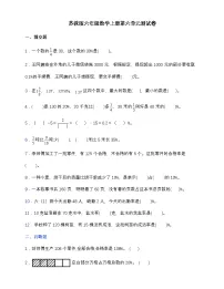 苏教版（2024）六年级上册六 百分数单元测试练习题