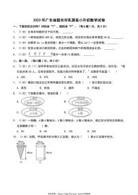 2023年广东省韶关市乳源县小升初真题数学试卷(含答案)