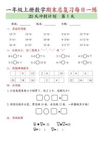24年一上数学期末总复习冲刺计划20天专项练习