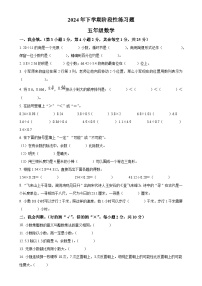 2024-2025学年湖南省岳阳市人教版五年级上册期中测试数学试卷（原卷版）-A4