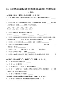 2024-2025学年山东省潍坊市青州市两校联考五年级（上）月考数学试卷（12月份）