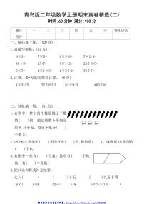 青岛版二年级数学上册期末真卷精选(二)试卷(含答案)