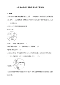 小学数学人教版（2024）六年级上册7 扇形统计图单元测试测试题