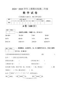 四川省雅安市2024-2025学年二年级上学期期末数学试卷