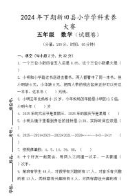 湖南省永州市新田县2024-2025学年五年级上学期12月学科素养大赛数学试题