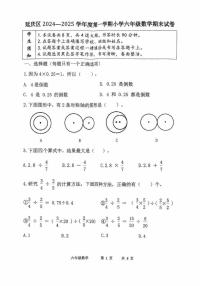 北京市延庆区2024-2025学年六年级上学期期末数学试题