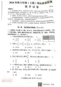 四川省眉山市仁寿县2024-2025学年六年级上学期期末质量监测数学试卷+
