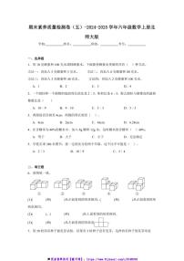 2024～2025学年期末素养月考卷(五)～六年级数学上册北师大版试卷(含解析)