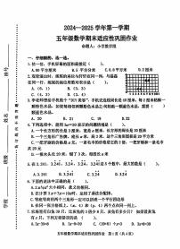 福建省漳州市诏安县2024-2025学年五年级上学期期末测试数学试卷