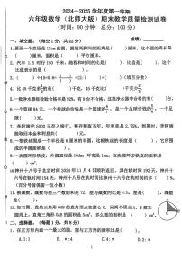 广东省惠州市惠城区2024-2025学年六年级上学期期末数学试题