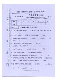 河南省周口市项城市2024-2025学年三年级上学期期末测试数学试题