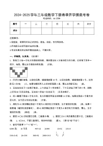 【开学摸底考】苏教版 2024-2025学年三年级数学下册开学摸底考试试卷（一）（原卷版+解析版）