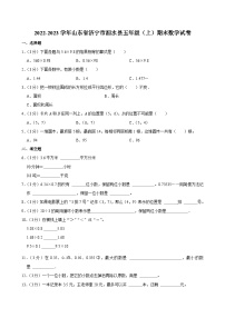 2022-2023学年山东省济宁市泗水县五年级（上）期末数学试卷